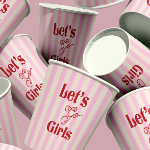 Gobelets En Papier Enterrement de Vie de Jeune Fille Allons-y les Fil