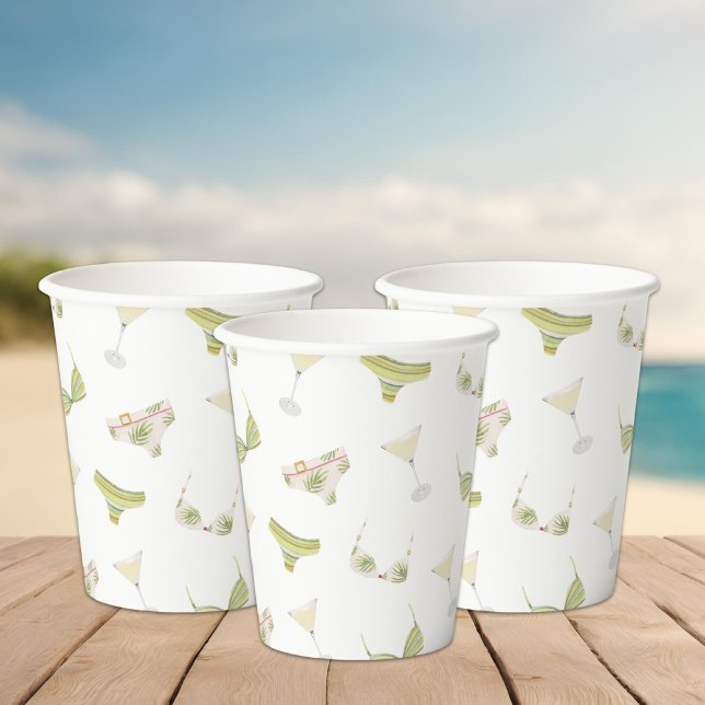 Gobelets En Papier Enterrement de vie de jeune fille avec Bikinis & M (Créateur téléchargé)