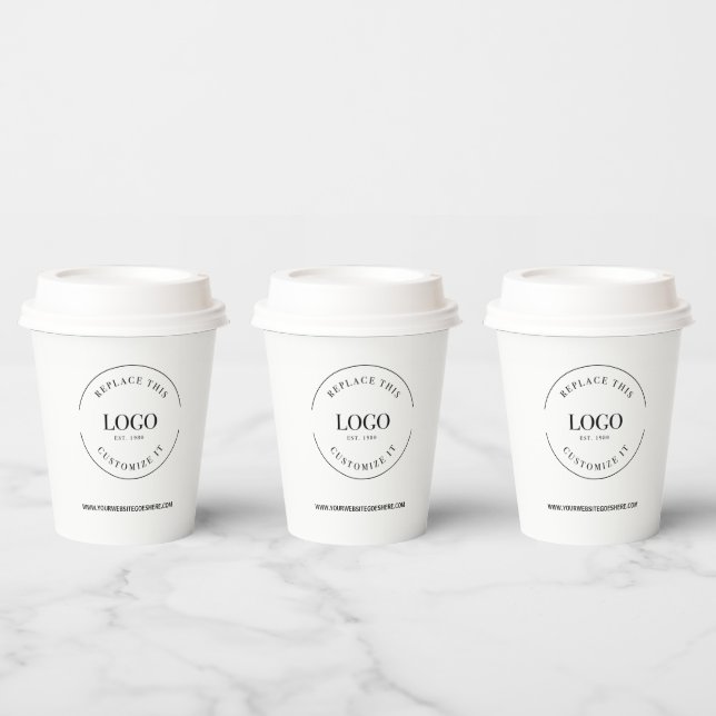 Gobelets En Papier Entreprise Grand logo Personnalisé (Multi)
