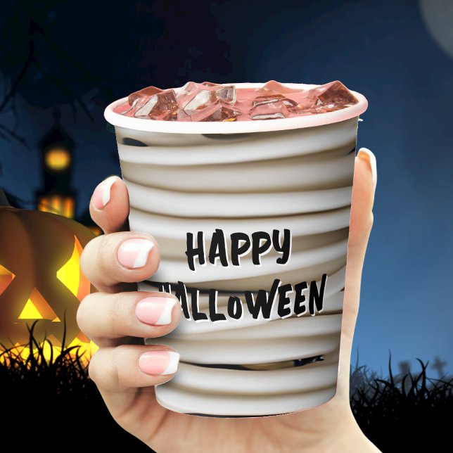 Gobelets En Papier Enveloppement Éffrayant d'Halloween pour enveloppe (mummy bandage wrap Halloween paper cup)