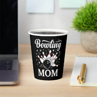 Gobelets En Papier Épingles de cœur de maman de bowling Ligue drôle F