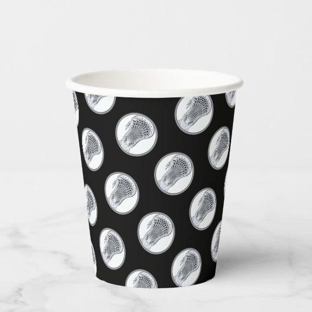 Gobelets En Papier Équipe de Lacrosse (Recto)