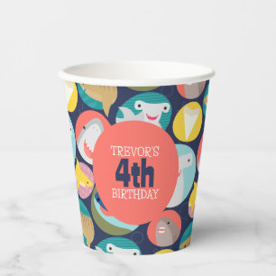 Gobelets En Papier Espèces de requins mignons Anniversaire
