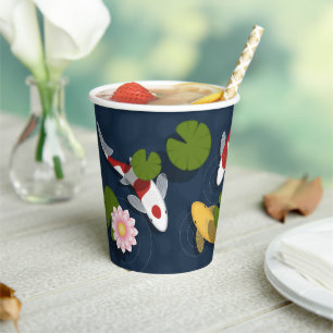 Gobelets En Papier Étang japonais de poissons Koi