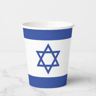 Gobelets En Papier Etat d'Israël Drapeau, Étoile de David Juifs