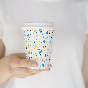 Gobelets En Papier Été Coloré Motif Élégant Café Shop