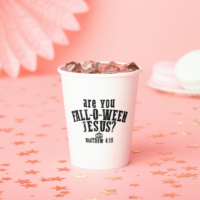 Gobelets En Papier Êtes-vous Chute-O-Ween Jésus Christian Halloween (Insitu)