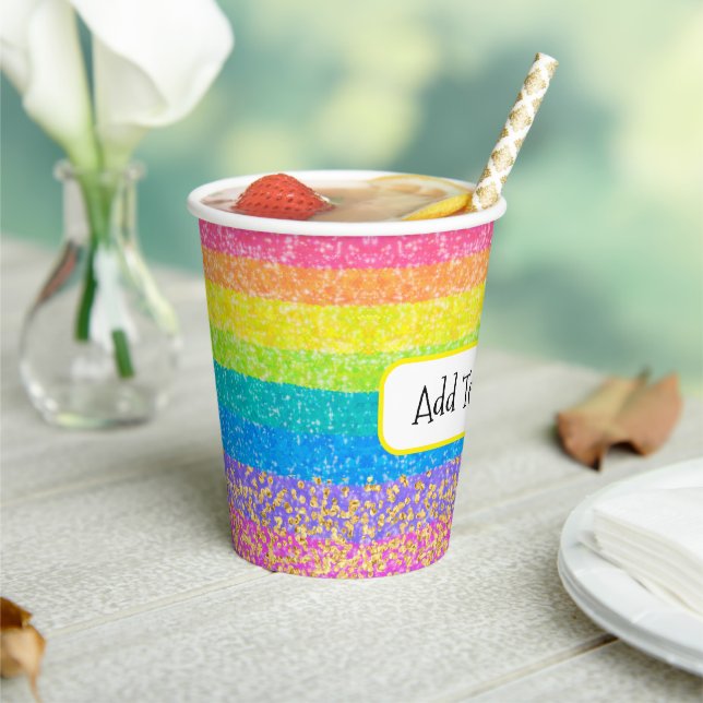 Gobelets En Papier Étoiles arc-en-ciel modifiables (Insitu)