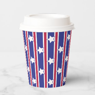 Gobelets En Papier Étoiles et rayures patriotiques amusantes et fanta