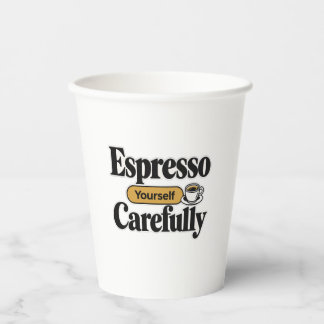 Gobelets En Papier Exprimez-vous avec soin | Café drôle + Perso