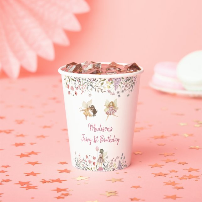Gobelets En Papier Fairy Garden Boho Fleur sauvage (Insitu)