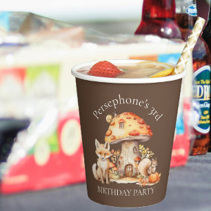 Gobelets En Papier Fairy House Woodland Créature fête d'anniversaire