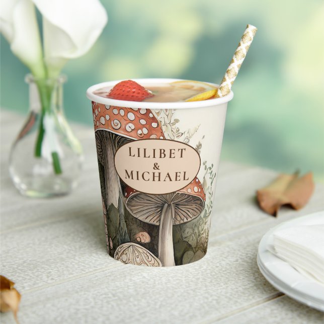 Gobelets En Papier FAIRYCORE Champignons Goblincore Custom Party (Insitu)