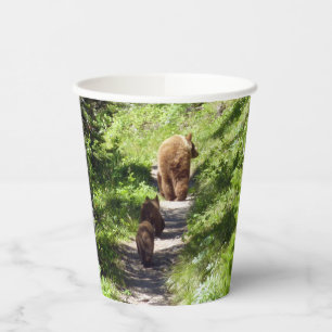 Gobelets En Papier Famille d'ours Brown