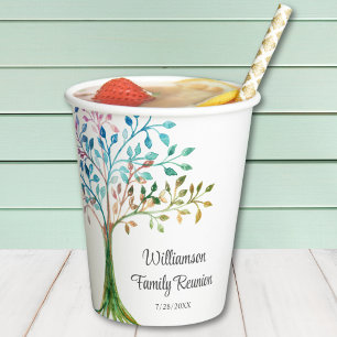 Gobelets En Papier Family Reunion Family Family Tree Personnalisé