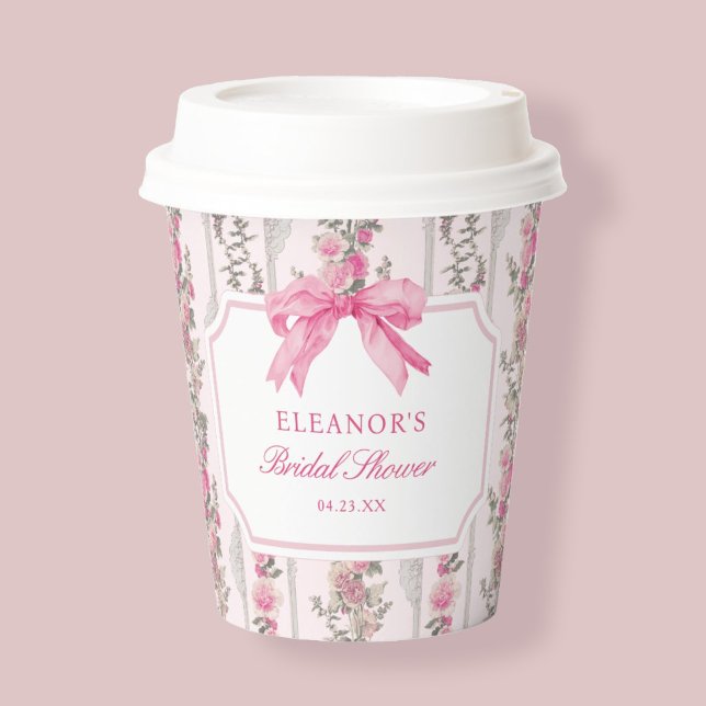 Gobelets En Papier Favors de toile coquette rose pour mariage (Créateur téléchargé)