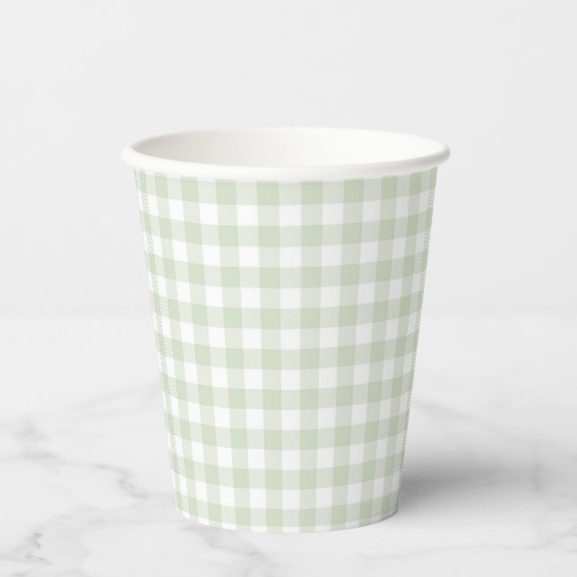 Gobelets En Papier Faye et Lauren Green Plaid (Recto)