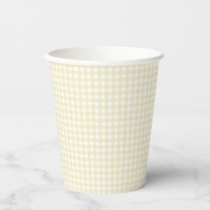 Gobelets En Papier Faye et Lauren Pastel En vichy jaune