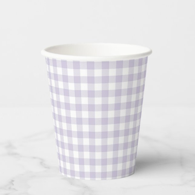 Gobelets En Papier Faye et Lauren Pastel Purple Plaid (Recto)