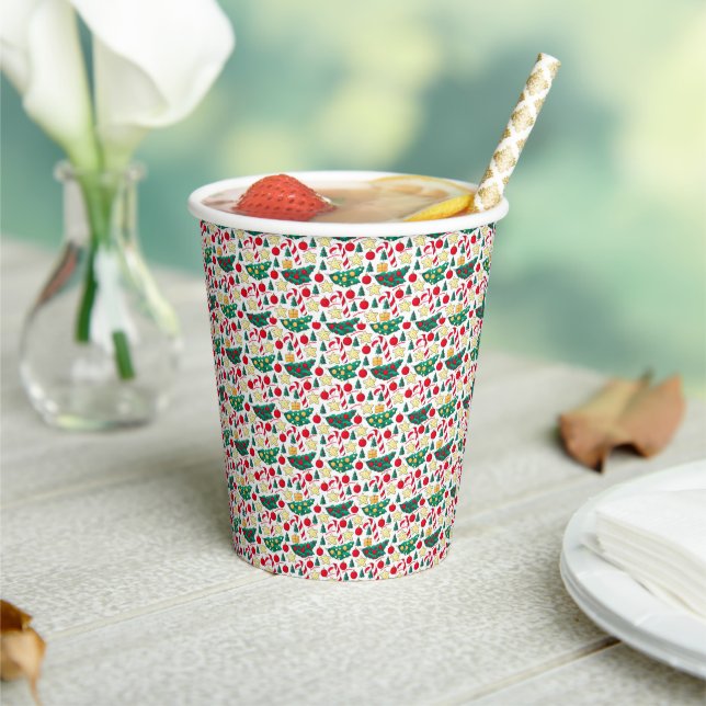 Gobelets En Papier Festive Christmas Pattern Paper Cup (Insitu)
