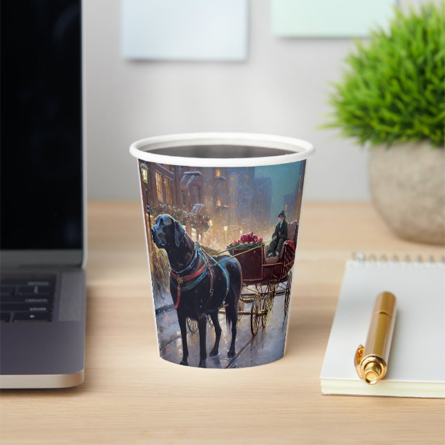 Gobelets En Papier Festive de Noël au Labrador noir (Insitu)