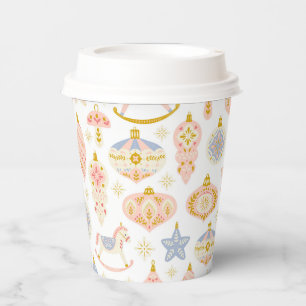 Gobelets En Papier Festive Pastel Vintage Ornements tasse de papier