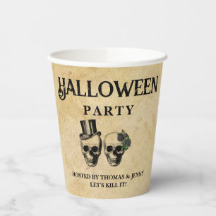 Gobelets En Papier Fête annuelle d'Halloween pour adultes crânes goth