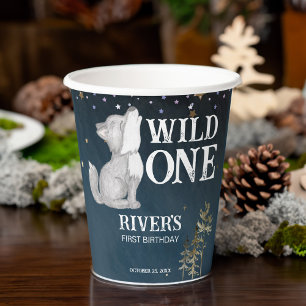 Gobelets En Papier Fête d'anniversaire à thème petit loup sauvage un