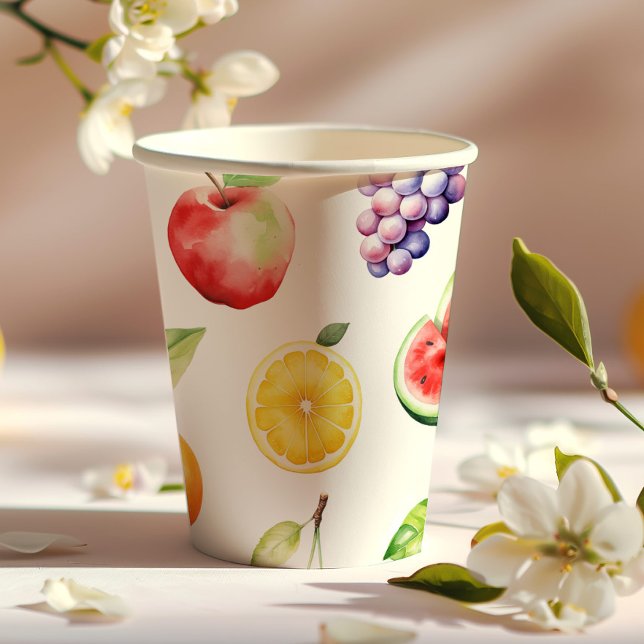 Gobelets En Papier Fête d'anniversaire aux fruits (Créateur téléchargé)
