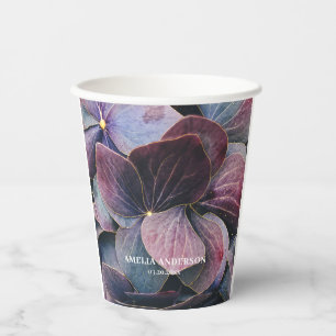 Gobelets En Papier Fête d'anniversaire aux Hortensias Lavande Violets