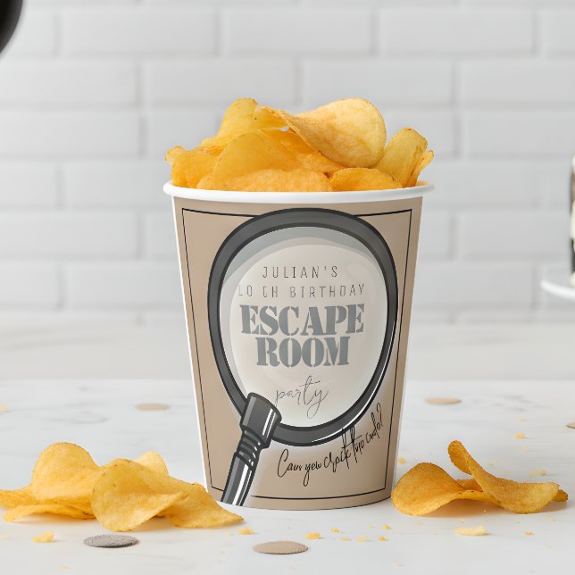 Gobelets En Papier Fête d'anniversaire de la chambre d'évasion (Créateur téléchargé)