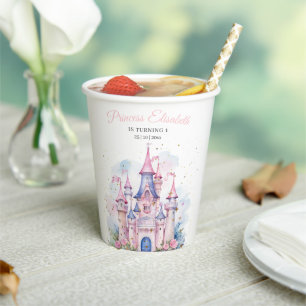 Gobelets En Papier Fête d'anniversaire de princesse, Château de princ
