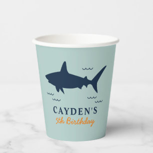 Gobelets En Papier Fête d'anniversaire de requin