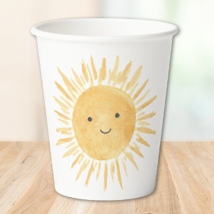 Gobelets En Papier Fête d'anniversaire de Yellow Sun Girl