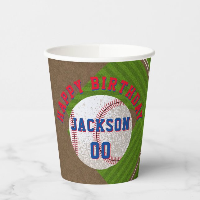 Gobelets En Papier Fête d'anniversaire du baseball (Gauche)