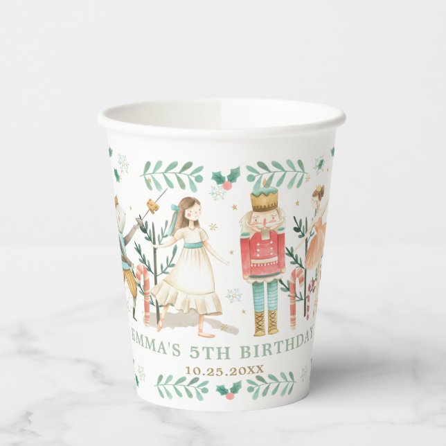 Gobelets En Papier Fête d'anniversaire du Nutcracker Ballet de Noël (Gauche)
