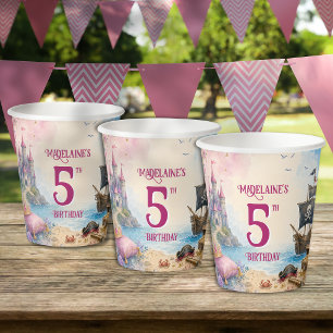 Gobelets En Papier Fête d'anniversaire princesse et pirate