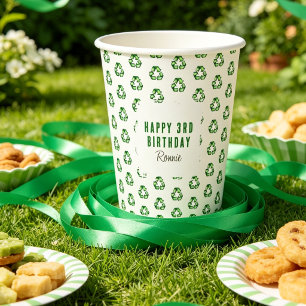 Gobelets En Papier Fête d'anniversaire sur le thème des déchets pour 