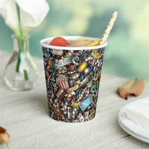 Gobelets En Papier Fête d'anniversaire vintage Movie