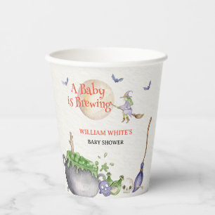 Gobelets En Papier Fête de bébé à thème Halloween Vintage avec un cha