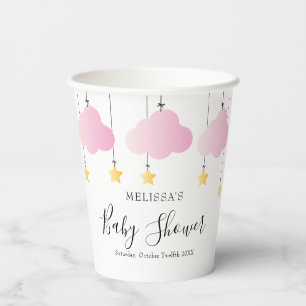 Gobelets En Papier Fête de Bébé Fille Rose Twinkle Twinkle Little Sta