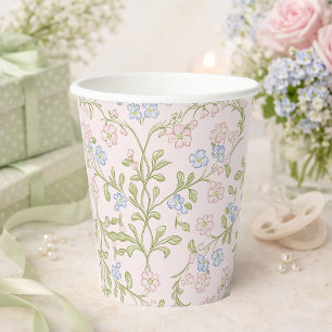 Gobelets En Papier Fête de bébé lapin floral vintage délicat rose