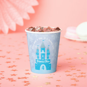 Gobelets En Papier Fête de la princesse d'hiver    Château Bleu et 