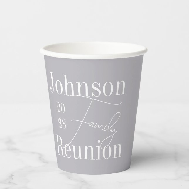 Gobelets En Papier Fête de la Réunion familiale moderne (Recto)