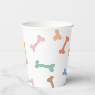 Gobelets En Papier Fête de l'os de chien coloré