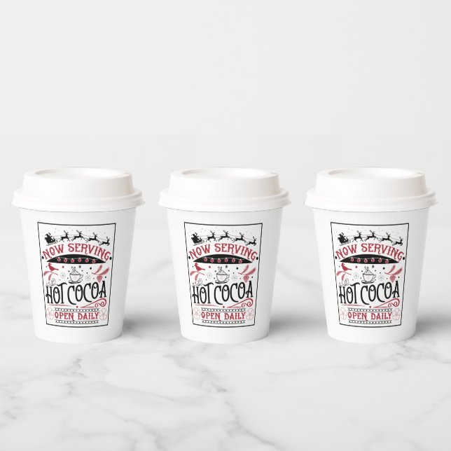Gobelets En Papier fête de Noël au cacao chaud (Multi)