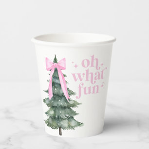 Gobelets En Papier Fête de Noël Oh Quelle Joie Rose
