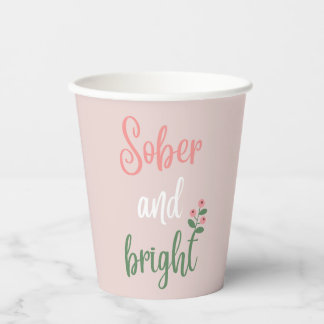 Gobelets En Papier Fête de Noël sobre et lumineuse rose