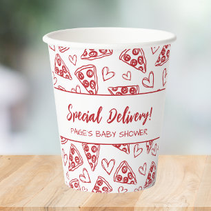 Gobelets En Papier Fête de pizza pour Baby Shower Italian Livraison S
