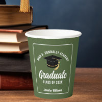 Fête de remise de diplômes personnalisée verte de